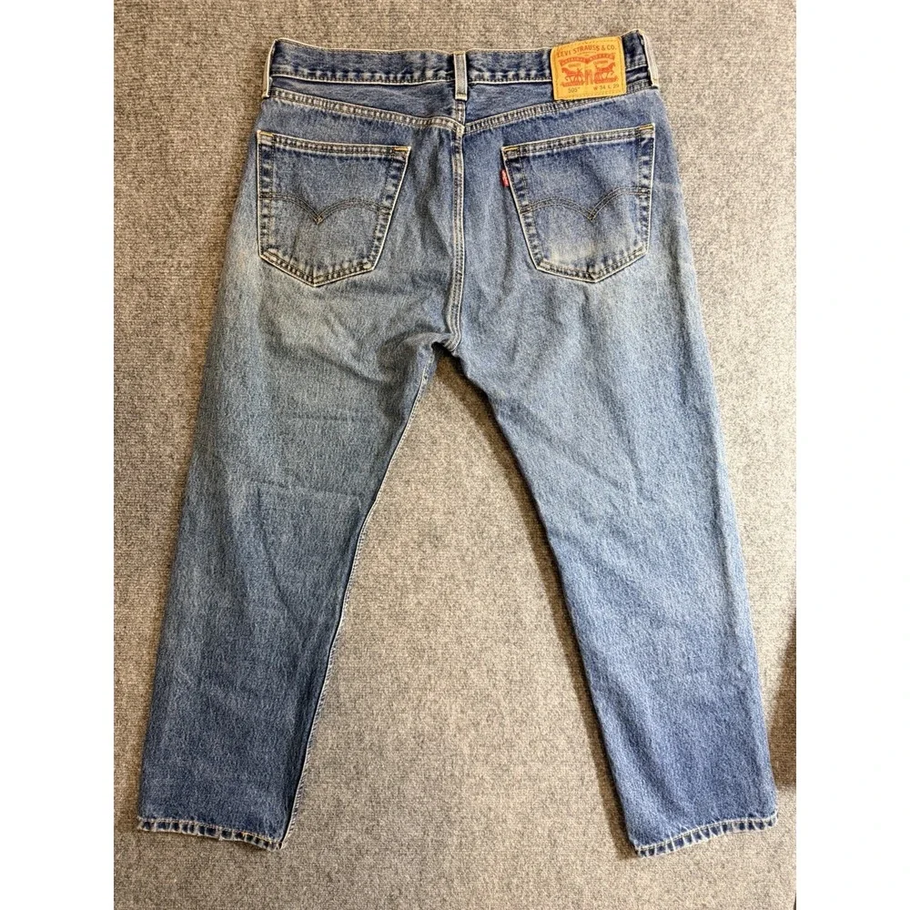 Levis 505 Jeans Mens 34x29‎ Regular Fit Straight Leg Blue Denim Pants